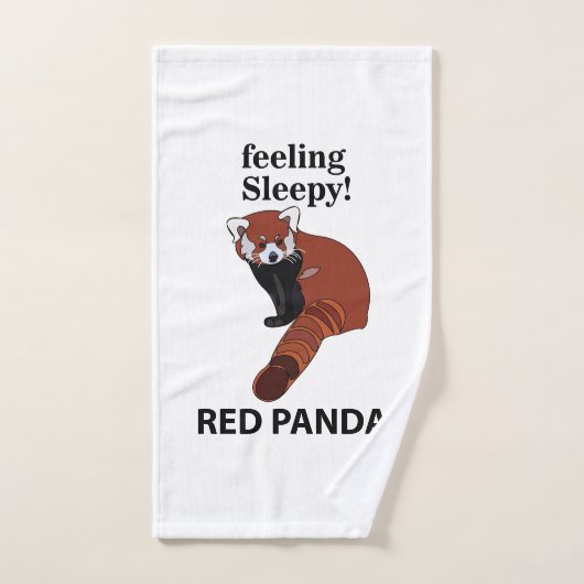 Rode Panda Voel je slaperig Grappig Rode Panda Handdoek (Handdoek)