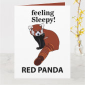Rode Panda Voel je slaperig Grappig Rode Panda Kaart (Gele Bloem)