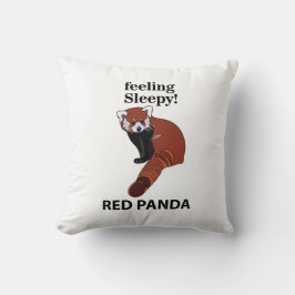Rode Panda Voel je slaperig Grappig Rode Panda Kussen