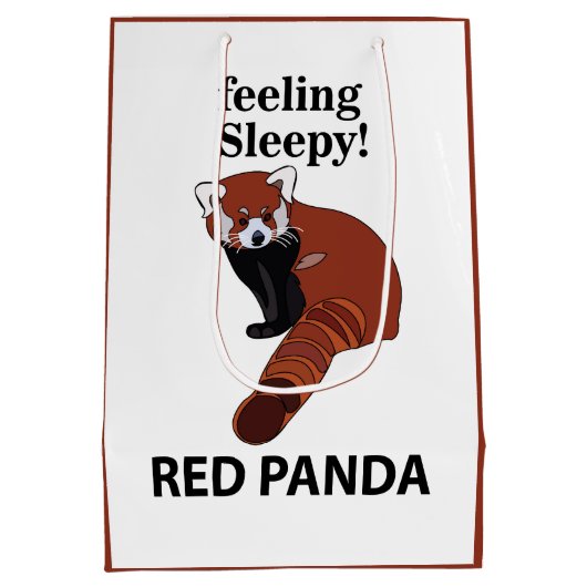 Rode Panda Voel je slaperig Grappig Rode Panda Medium Cadeauzakje (Achterkant)