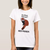 Rode Panda Voel je slaperig Grappig Rode Panda T-shirt (Voorkant)