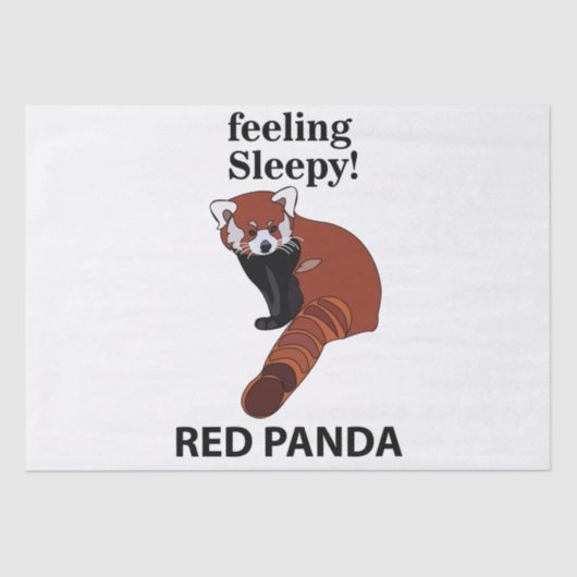 Rode Panda Voel je slaperig Grappig Rode Panda Tissuepapier (Voorkant)