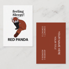 Rode Panda Voel je slaperig Grappig Rode Panda Visitekaartje
