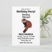 Rode panda voelen slaperig grappig rode panda verj kaart (Staand voorkant)