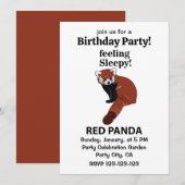 Rode panda voelen slaperig grappig rode panda verj kaart (Voorkant / Achterkant)