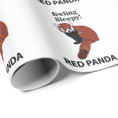 Rode Panda Voelt Slaperig Grappige Rode Panda Cadeaupapier (Rol Hoek)