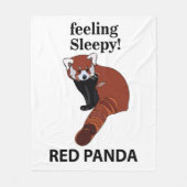 Rode Panda Voelt Slaperig Grappige Rode Panda Fleece Deken (Voorkant)