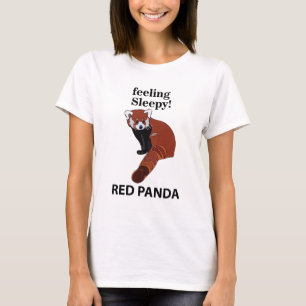 Rode Panda Voelt Slaperig Grappige Rode Panda T-shirt