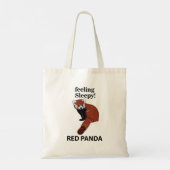 Rode Panda Voelt Slaperig Grappige Rode Panda Tote Bag (Achterkant)