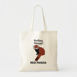 Rode Panda Voelt Slaperig Grappige Rode Panda Tote Bag
