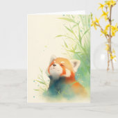 Rode Panda Vreedzame Zaligheid Kaart (Gele Bloem)