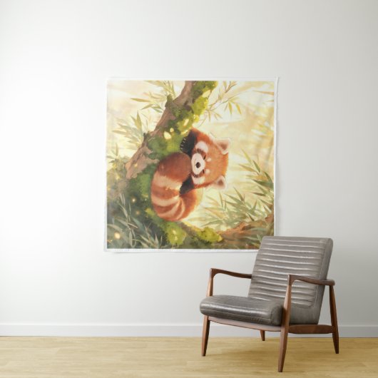 Rode panda wandkleed (In Situ (horizontaal))