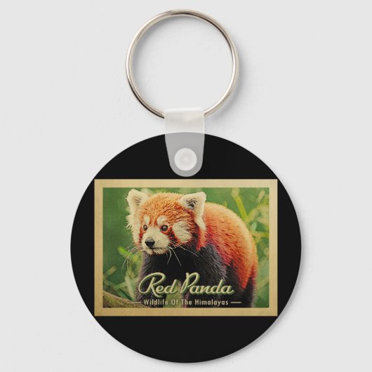 Rode panda - Wilde dieren van de Himalaya Sleutelhanger (Voorkant)