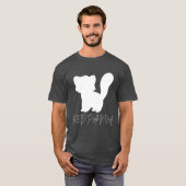 Rode panda witte schaduw t-shirt (Voorkant volledig)