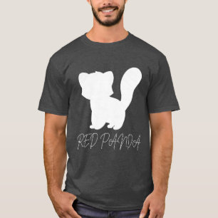 Rode panda witte schaduw t-shirt