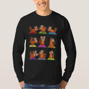Rode Panda Yoga Houdingen Sport Turnen Ohm Hartsla T-shirt