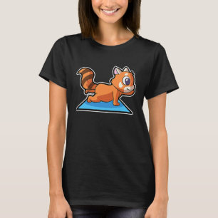 Rode Panda Yoga Houdingen Sport Turnen Ohm Hartsla T-shirt