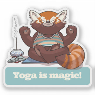 Rode Panda Yoga is Magie! Dierlijke Meditatie Kuns Sticker