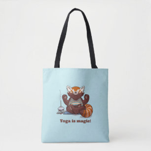 Rode Panda Yoga is Magie! Dierlijke Meditatie Kuns Tote Bag