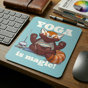 Rode Panda Yoga Is Magie Yoga Docent Yoga Liefhebb Muismat