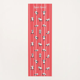 Rode Panda Yoga Mat Aangepaste Naam Aan Beide Kant