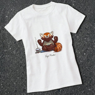 Rode Panda Yoga Meester Leraren Cadeau Dieren Kuns T-shirt