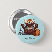 Rode Panda Yoga Meester Student Geschenk Dier Kuns Ronde Button 5,7 Cm (Voorkant /achterkant)