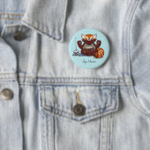 Rode Panda Yoga Meester Student Geschenk Dier Kuns Ronde Button 5,7 Cm (In situ)