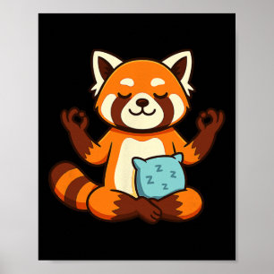 Rode Panda Yoga Zen Meditatie Ontwerp  Poster