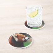 Rode panda zandsteen onderzetter (Zijkant)