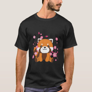 Rode panda zoete dieren voor de bloesems van de Ch T-shirt