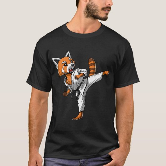Rode Pandabeer Karate T-shirt (Voorkant)