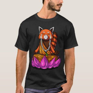 Rode Pandabeer Meditatie T-shirt
