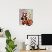 Rode Pandada Crystaline Vibes Kunst Poster (Thuiskantoor)