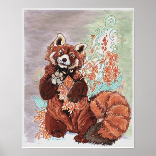 Rode Pandada Crystaline Vibes Kunst Poster (Voorkant)