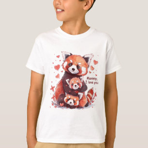 Rode Pandafamilie: Mammie, ik hou van jou T-shirt