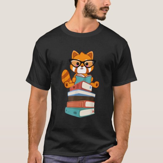 Rode Pandas Boek Boekenwurm Rode Panda Lezer T-shirt (Voorkant)
