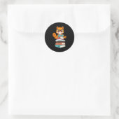 Rode Panda's Boek Boekworm Rode Panda Reader Ronde Sticker (Tas)