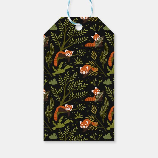 Rode panda's in het Zwarte Woud Cadeaulabel (Achterkant)