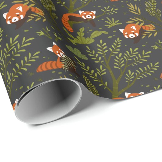 Rode panda's in het Zwarte Woud Cadeaupapier (Rol Hoek)