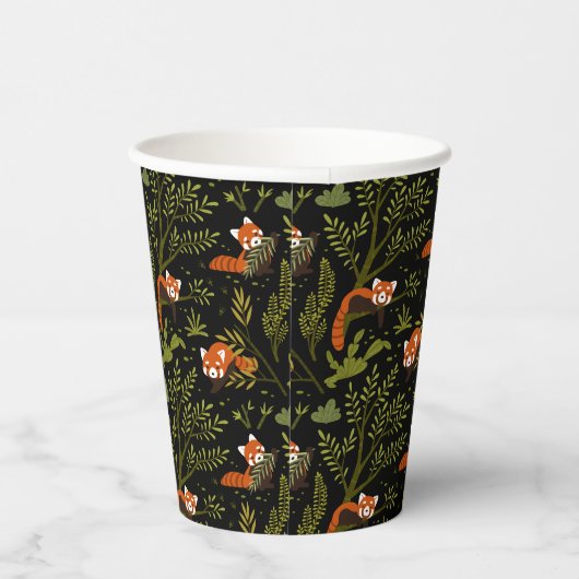 Rode panda's in het Zwarte Woud Papieren Bekers (Rechts)