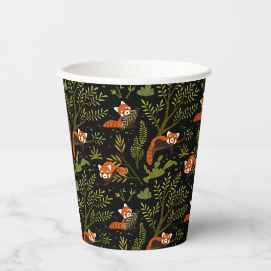 Rode panda's in het Zwarte Woud Papieren Bekers (Voorkant)