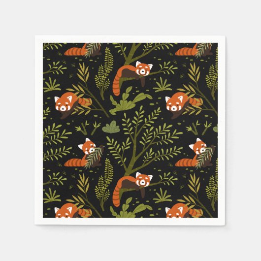 Rode panda's in het Zwarte Woud Servet (Voorkant)