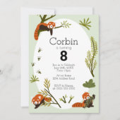 Rode panda's in het Zwarte Woud Verjaardag Kaart (Voorkant)