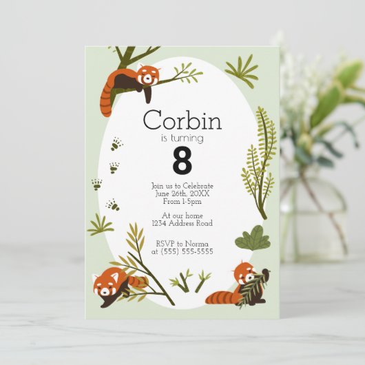 Rode panda's in het Zwarte Woud Verjaardag Kaart (Staand voorkant)