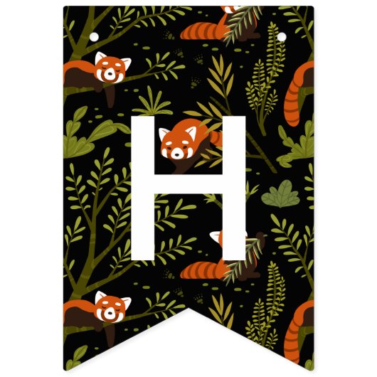 Rode panda's in het Zwarte Woud Vlaggetjes (Tweede vlag)