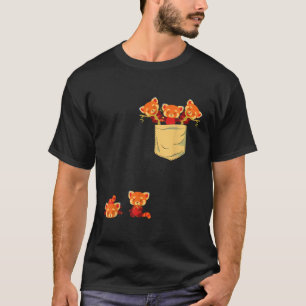 Rode panda's in pocket Geweldige panda Beer dier T-shirt
