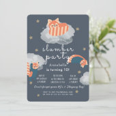 Rode Panda's Sterren & Wolken Slumber Party Verjaa Kaart (Staand voorkant)