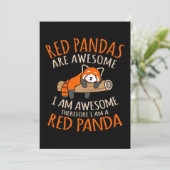 Rode Pandas zijn geweldige knuffeldieren Panda lie Bedankkaart (Staand voorkant)