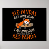 Rode panda's zijn Geweldige paardepest Panda Lover Poster (Voorkant)